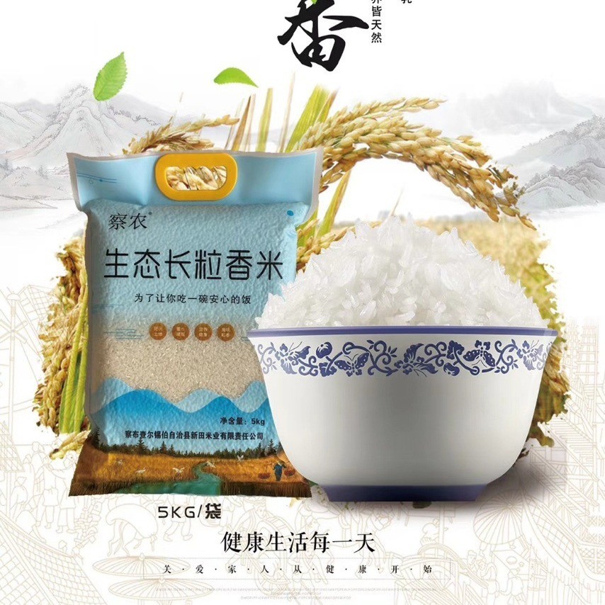 新疆察农伊犁特产察布查尔大米生态长粒抓饭香米袋子10斤当年新米 1斤 新疆察农伊犁特产察布查尔大米生态长粒抓饭香米袋子10斤当年新米 1斤