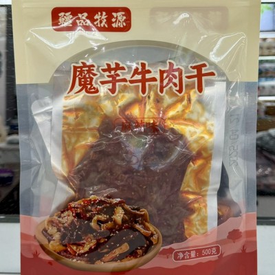 新疆包邮麻辣食品魔芋牛肉干批发休闲零食500g大包装零售麻辣鲜香  1袋图4