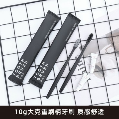 酒店一次性牙刷软毛洗漱用品套装民宿牙膏梳子香皂洗发水拖鞋批发   100套