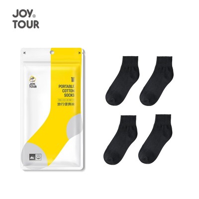 JoyTour 一次性袜子中筒舒适透气四季通用袜商务旅行便携短筒袜子  2袋图5