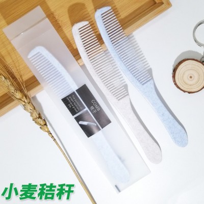 宾馆梳子一次性双色长把梳酒店民宿小麦秸秆梳香蕉梳子厂家供应   100把