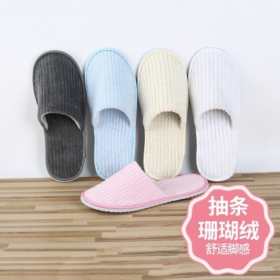 厂家直销一次性珊瑚绒EVA底全包拖鞋酒店宾馆民宿客房一次性用品   300双图4