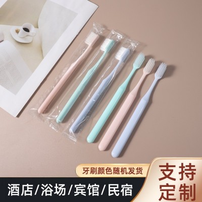 现货批发浴场一次性牙刷酒店宾馆透明塑料袋单支独立包装软毛牙具   100件