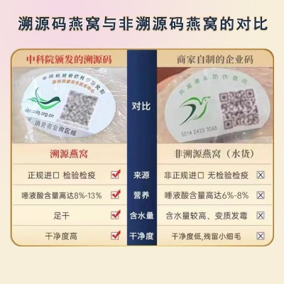 CAIQ印尼溯源码燕窝孕妇中老年人燕窝干盏疏盏燕条燕碎密盏批发