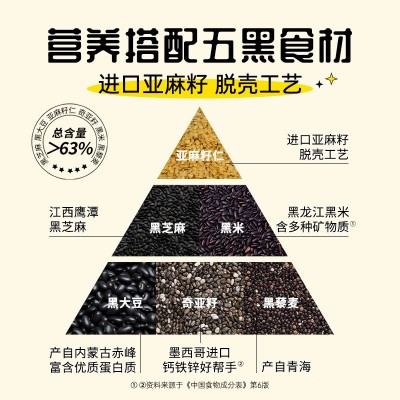戈壁工坊 核桃亚麻籽仁黑豆粉30g*10条装早餐代餐粉五黑粉杂粮粉图2
