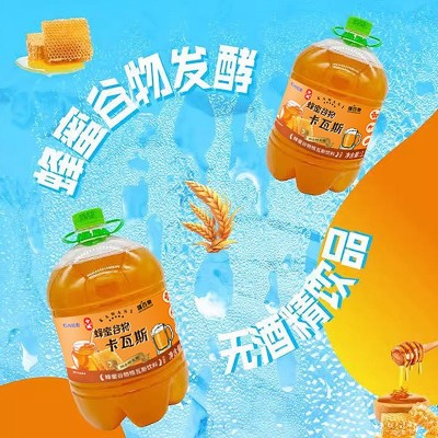 新疆特产直发疆百泉蜂蜜谷物红石榴卡瓦斯饮料无酒精发酵型1.5L桶图3