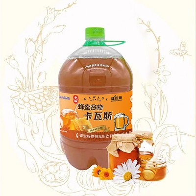新疆特产直发疆百泉蜂蜜谷物红石榴卡瓦斯饮料无酒精发酵型1.5L桶图2