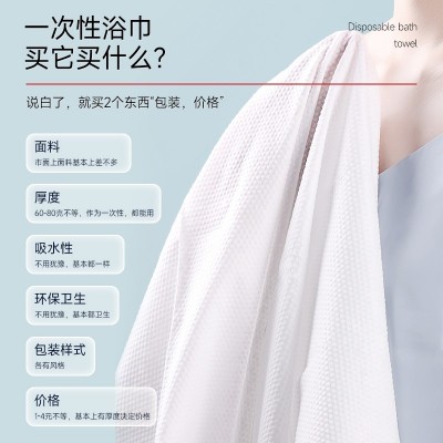 一次性绵柔浴巾 加大加厚折叠浴巾独立包装宾馆酒店用品出差旅行  3包图2