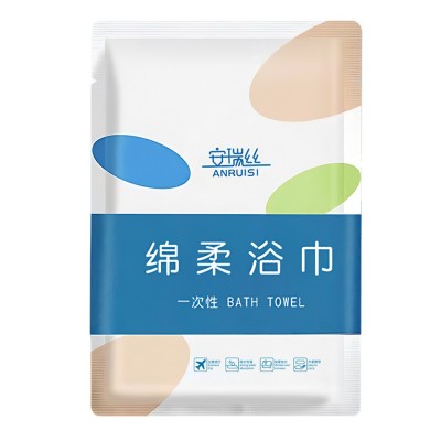 一次性绵柔浴巾 加大加厚折叠浴巾独立包装宾馆酒店用品出差旅行  3包图5