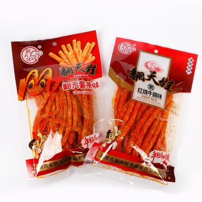 翻天娃麻辣条136g/袋薯条味红烧牛腩味素食面筋 湖南特产零食批发  10袋图5