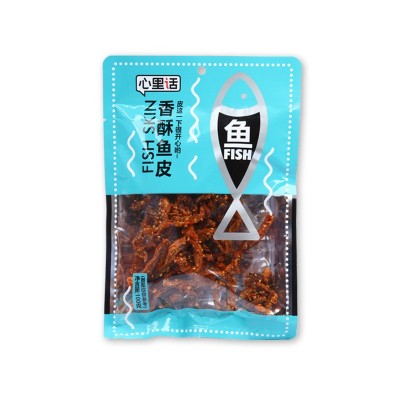 心里话香辣鱼皮82g即食海鲜小吃休闲鱼类零食香酥烧烤味网红零食   10袋图3