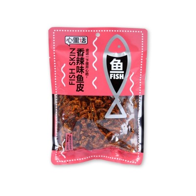心里话香辣鱼皮82g即食海鲜小吃休闲鱼类零食香酥烧烤味网红零食   10袋