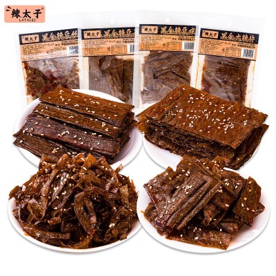 辣太子黑金辣条组合湖南特产网红大辣片豆皮豆卷豆丝追剧解馋小吃  1包图4